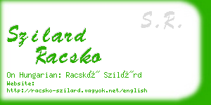 szilard racsko business card